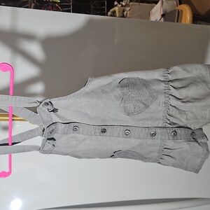 NANETTE LEPORE Toddlers Grey Denim Pinafore Button-Down Jumper Dress - Size 3T